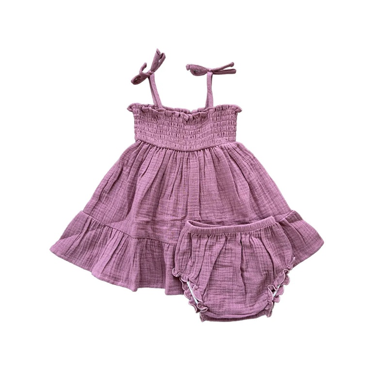 Tiered Mini Dress Set | Dusty Mauve