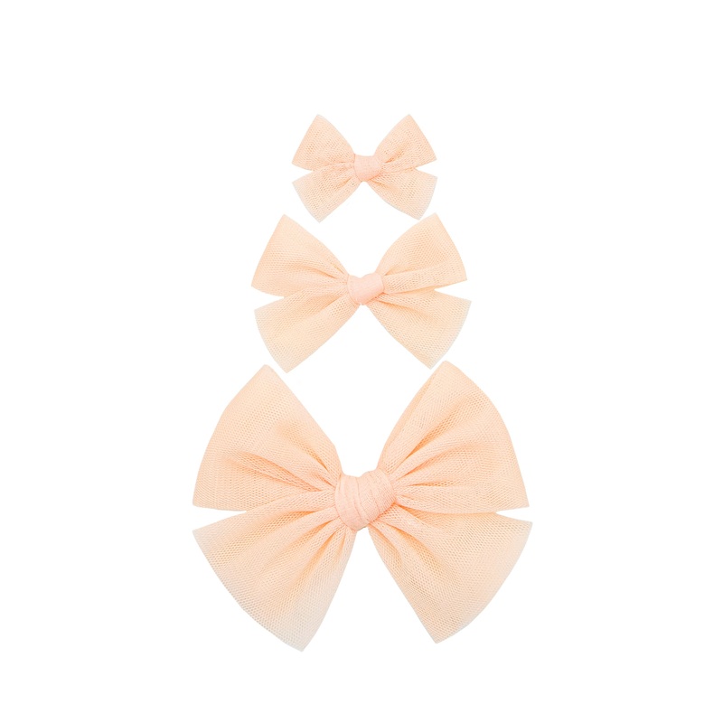 Tulle Bow – Peach Clip