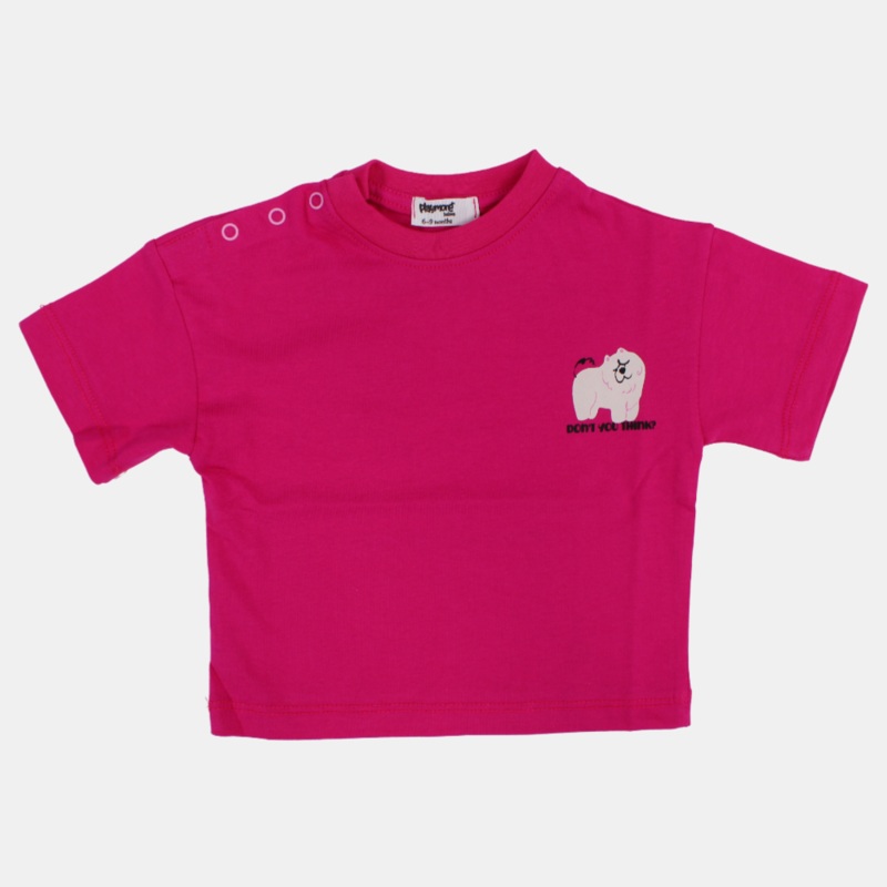 Unisex Baby Fuchsia “Dont You Think” Cotton T-Shirt