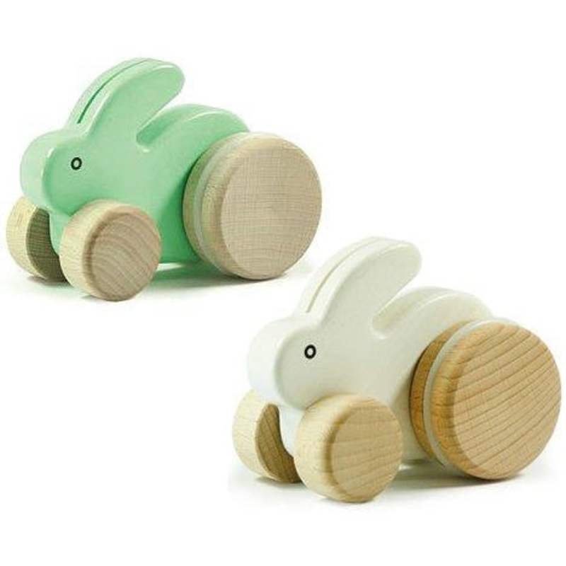 Wooden Small Hopping Rabbit Blue