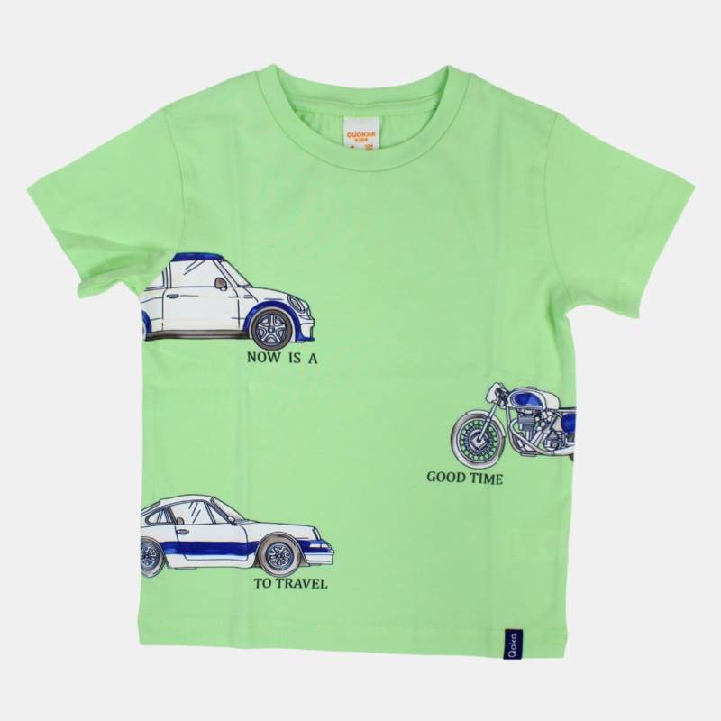 Boys Cotton Short-Sleeved T-Shirt with Cars Design