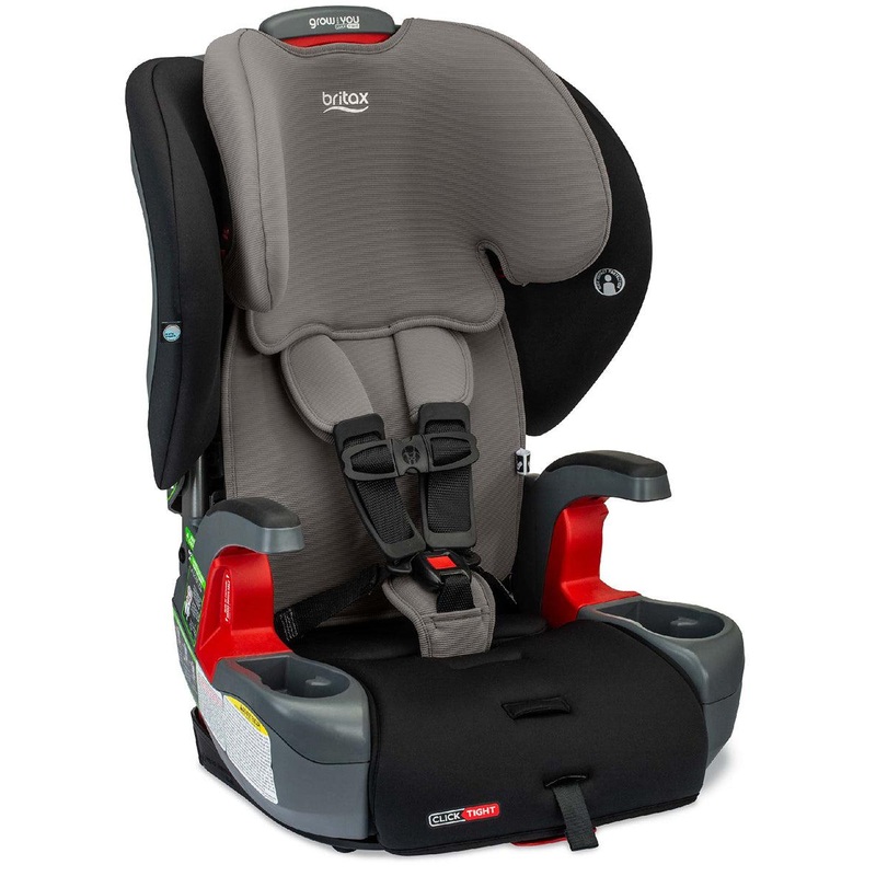 Britax OPEN BOX Grow With You ClickTight Harness Booster Car Seat – Grey Contour