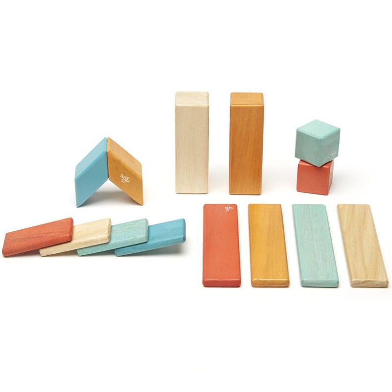 Tegu 14 Piece Magnetic Blocks Set – Sunset