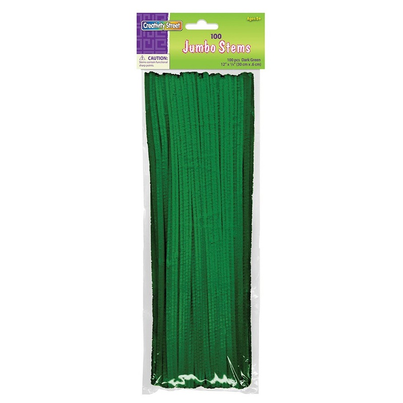 Dark Green Jumbo Chenille Stems