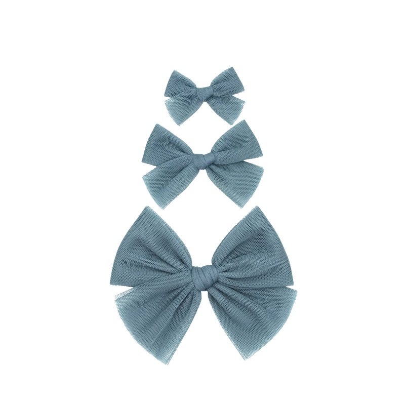 Tulle Bow – Ocean Clip