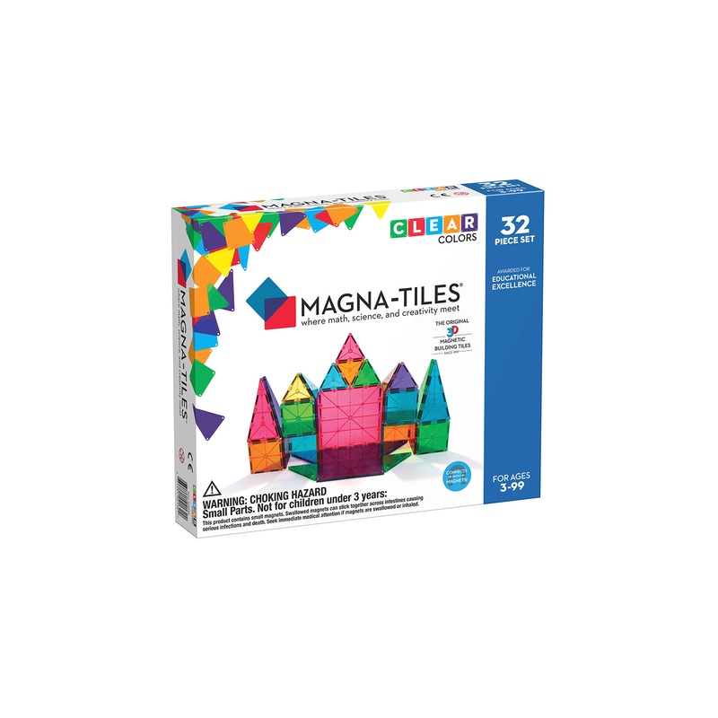Valtech Magna-Tiles Clear Colors 32 Piece Set