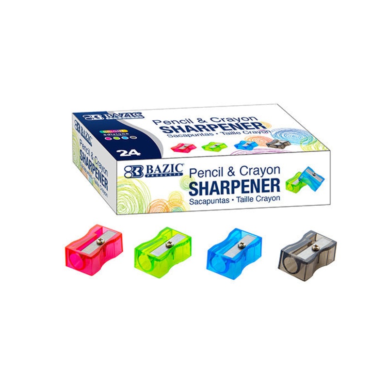 BAZIC Square Pencil Sharpeners (Box of 24)