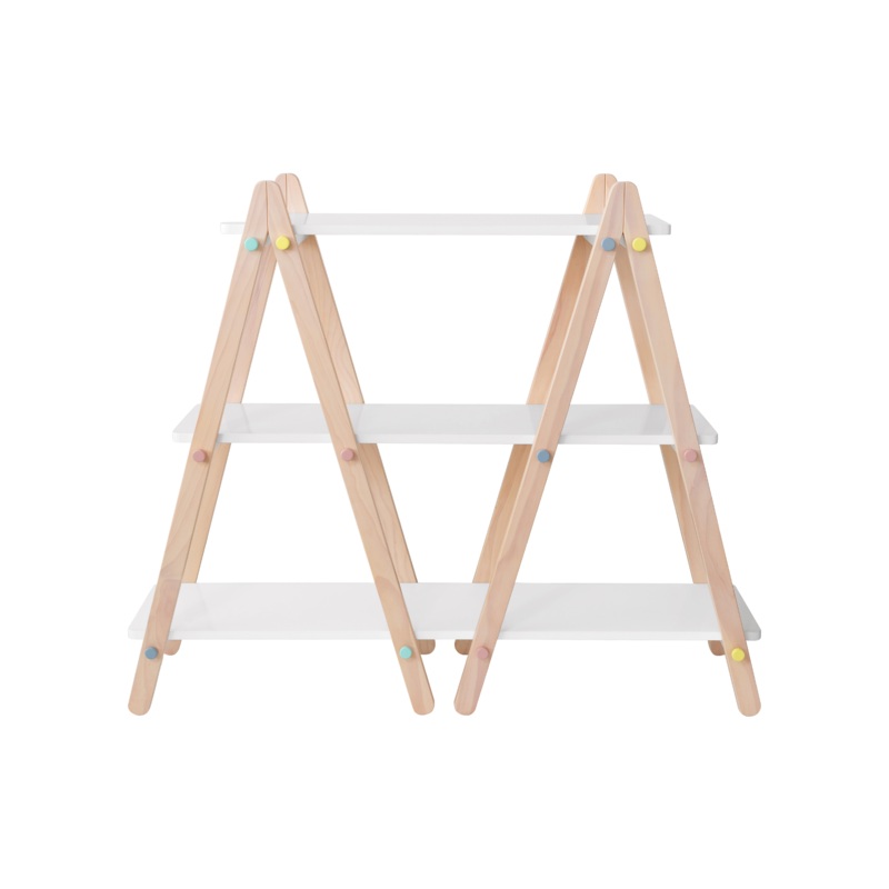 Dottie Bookcase in White and Washed Natural