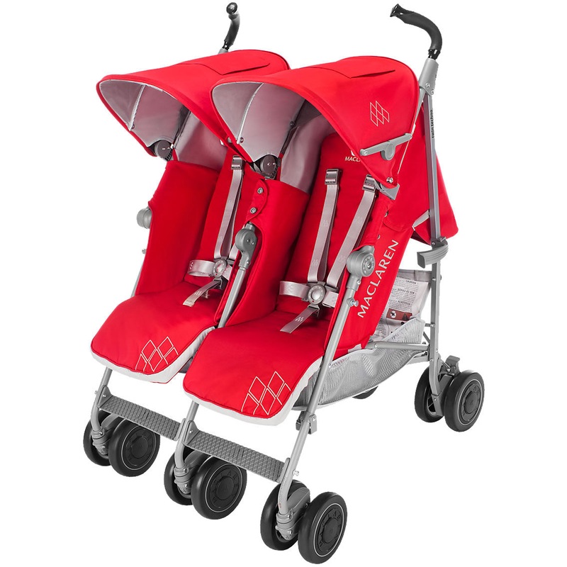 Maclaren Open Box 2016/2017 Twin Techno Double Stroller – Cardinal