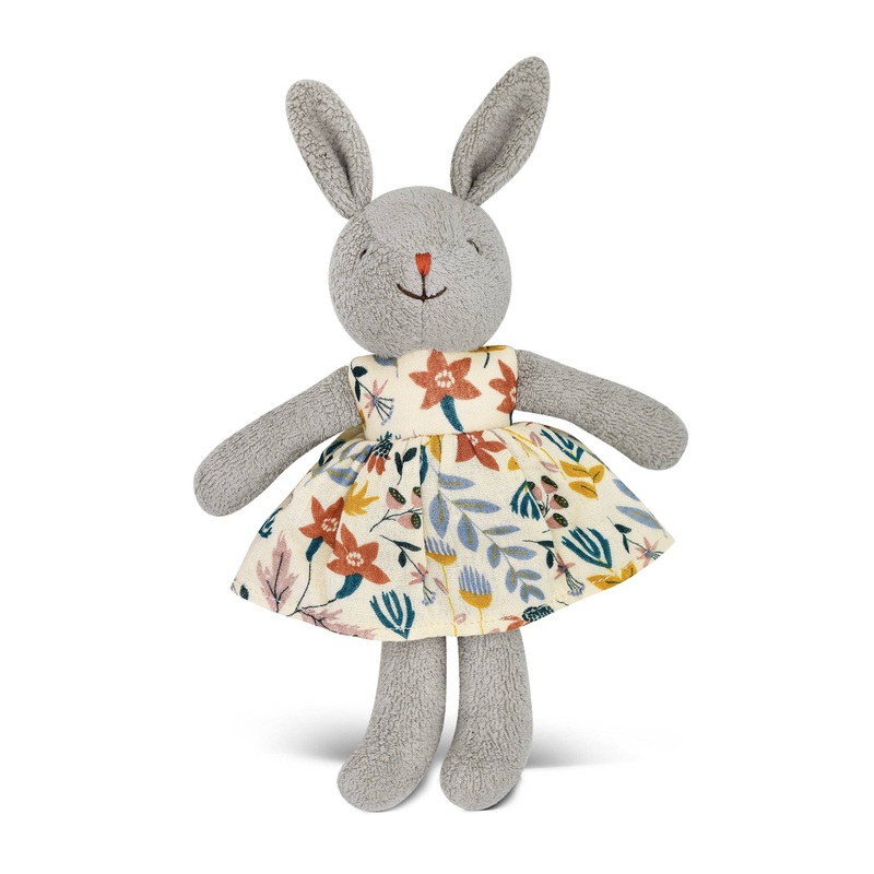 Organic Little Bunny Plush – Earthtone Floral