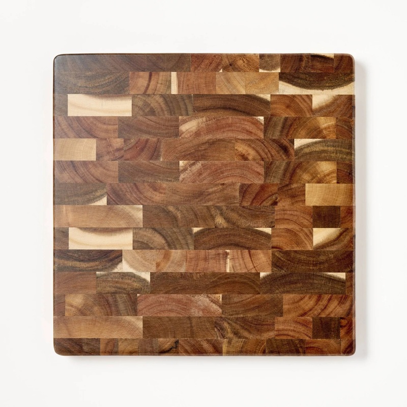 14″x14″ End Grain Acacia Wood Cutting Board (See Description)