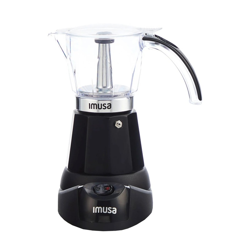 Aluminum Espresso Maker Black: Electric Coffee Machine, 1.5L Capacity