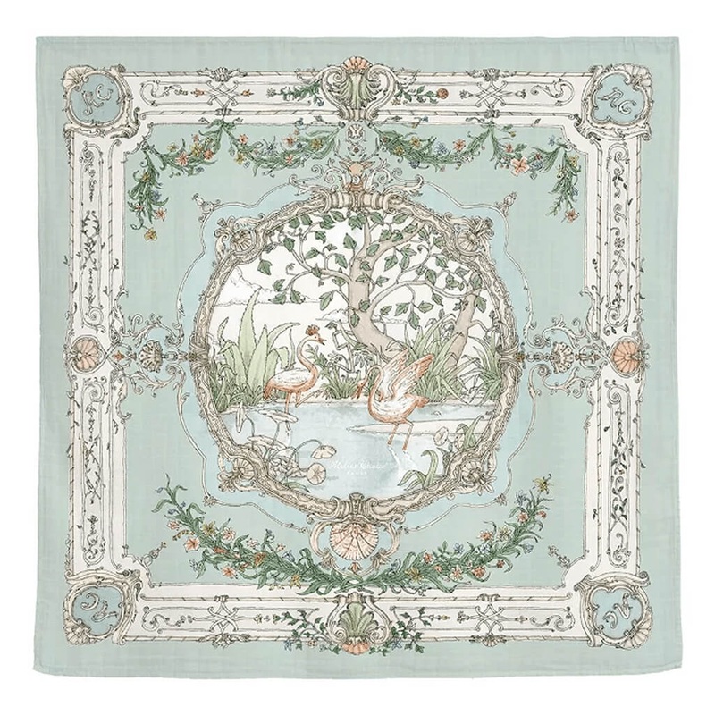 Organic Swaddle Blanket Tapestry Olive Green