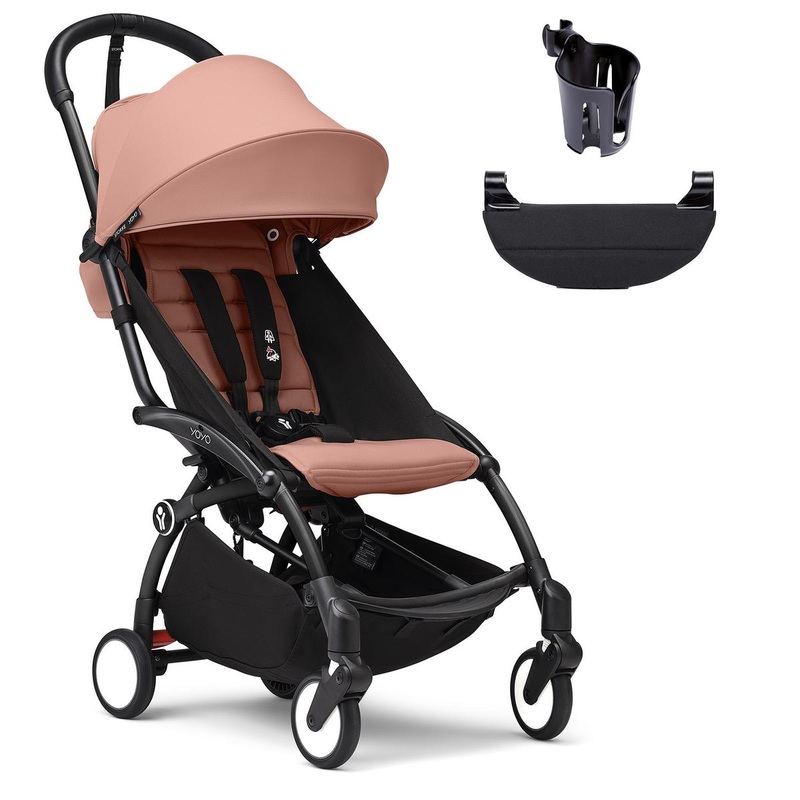 Stokke YOYO3 Ultra Compact 6+ Stroller + Essentials Bundle – Black / Ginger