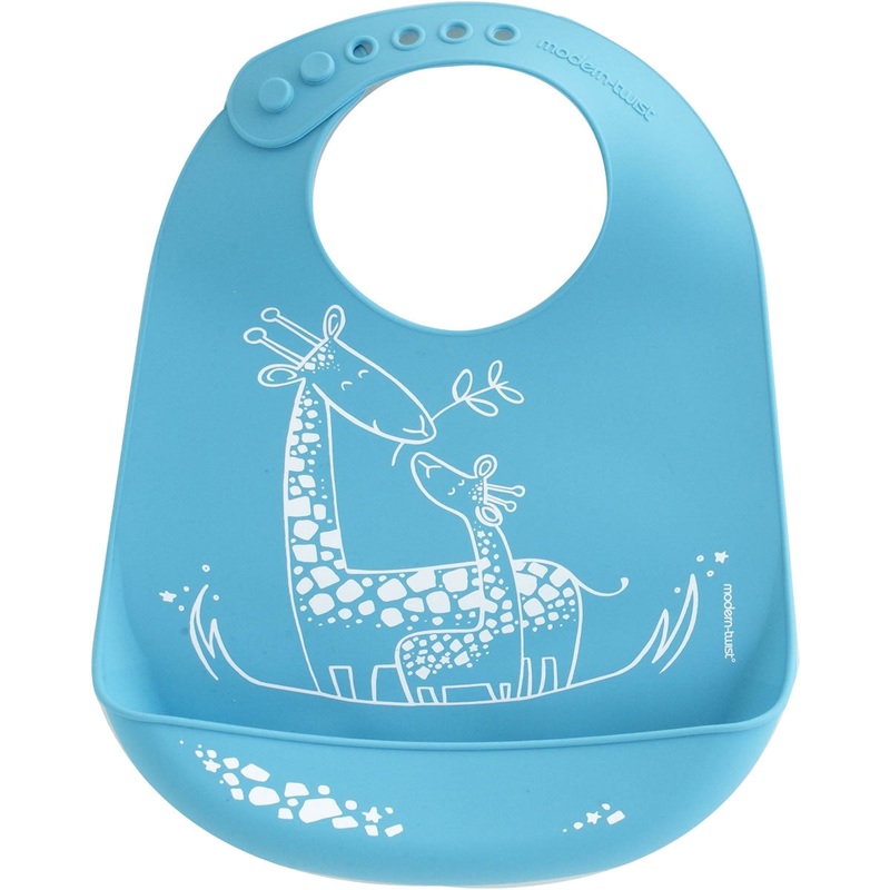 Modern-Twist Bucket Bib – Giraffe Giggles Blue