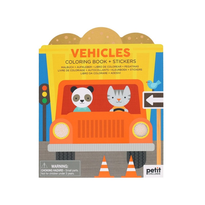 Coloring Book with Stickers – Vehicles