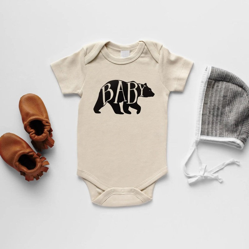 Organic Baby Bear Long-Sleeved Bodysuit 0-3 months