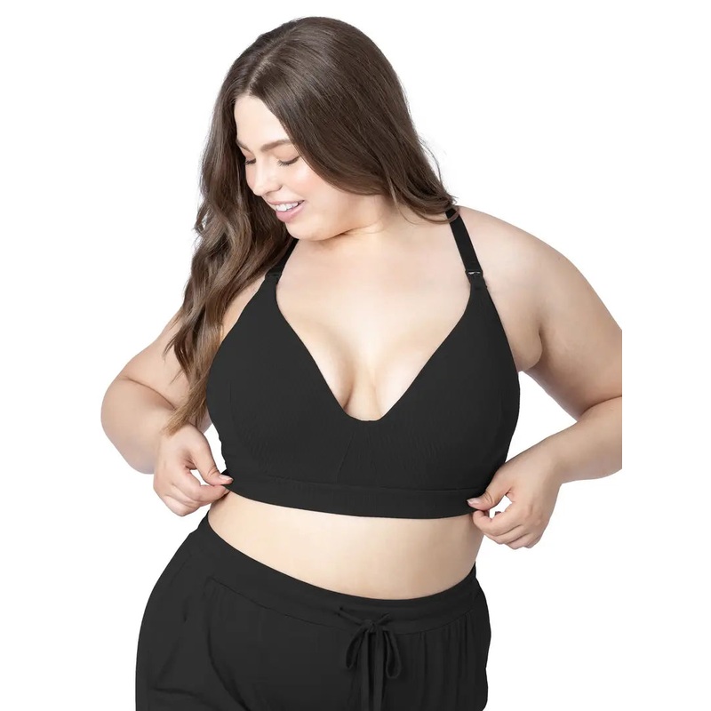 Ribbed Signature Cotton Nursing & Maternity Bra – Busty – Black