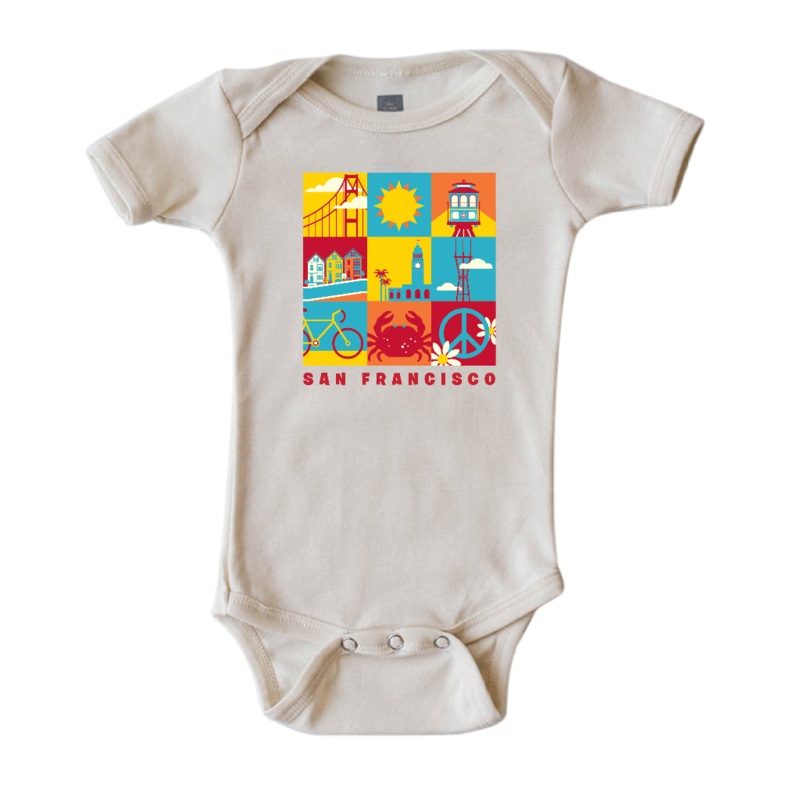 San Francisco Blocks Short Sleeve Bodysuit 3-6 months