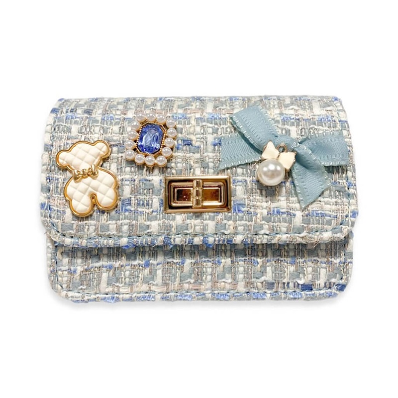 Teddy and Bow Tweed Purse
