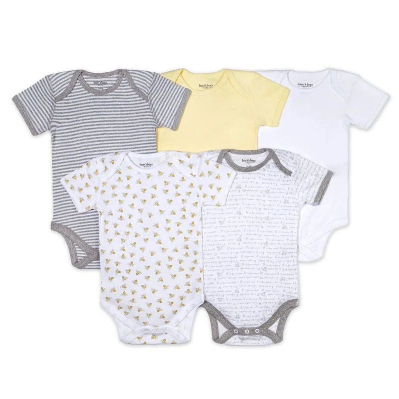 Bee Essentials Organic Short Sleeve Bodysuit – Set of 5 Sunshine Preemie