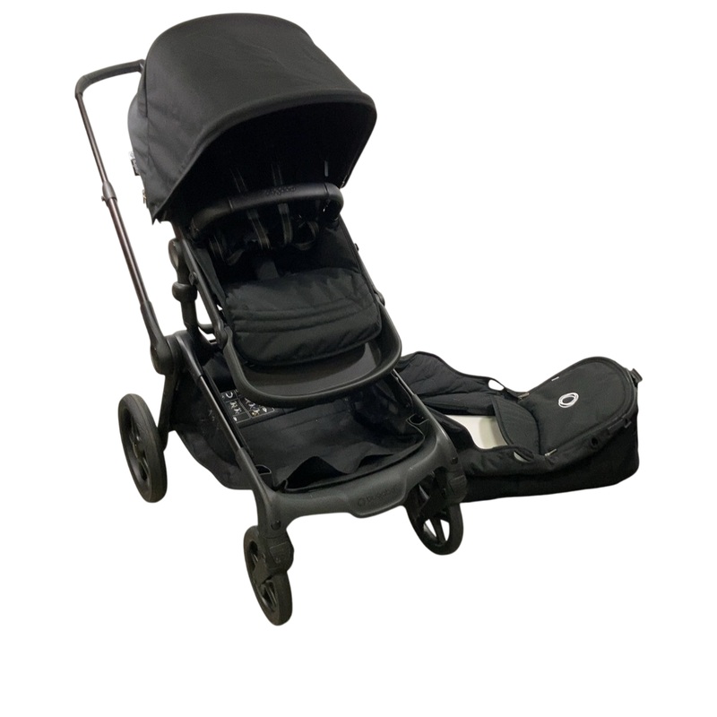 Bugaboo Kangaroo Single To Double Stroller, 2024, Black, Midnight Black, Midnight Black