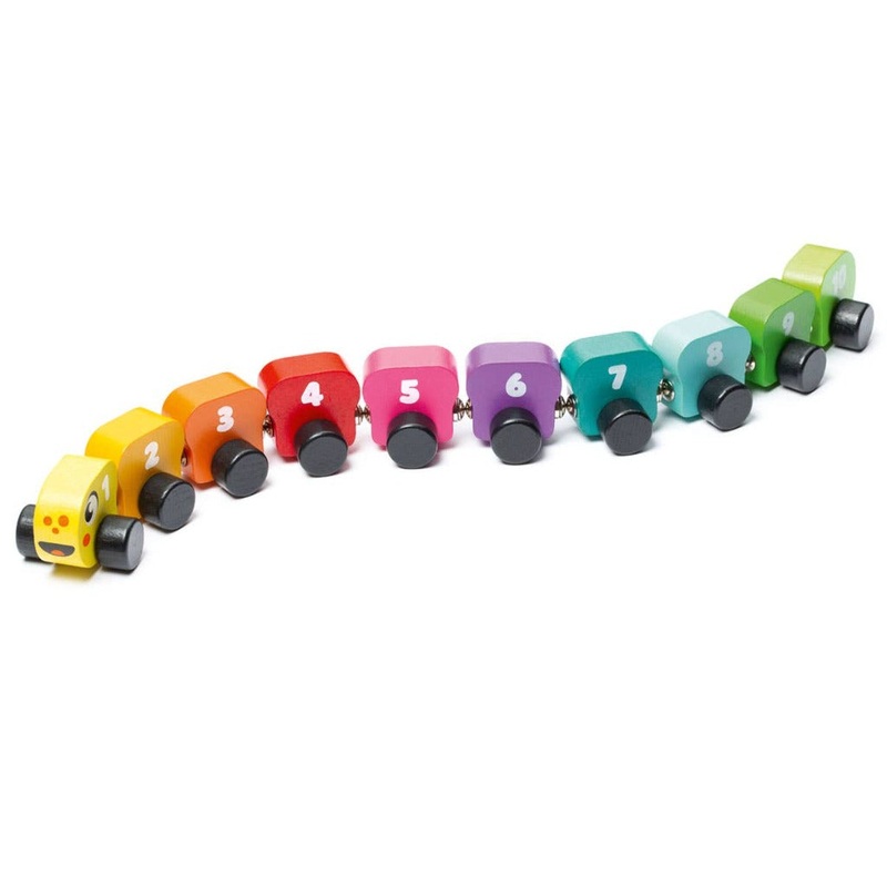 Magnetic Wooden Rainbow Caterpillar