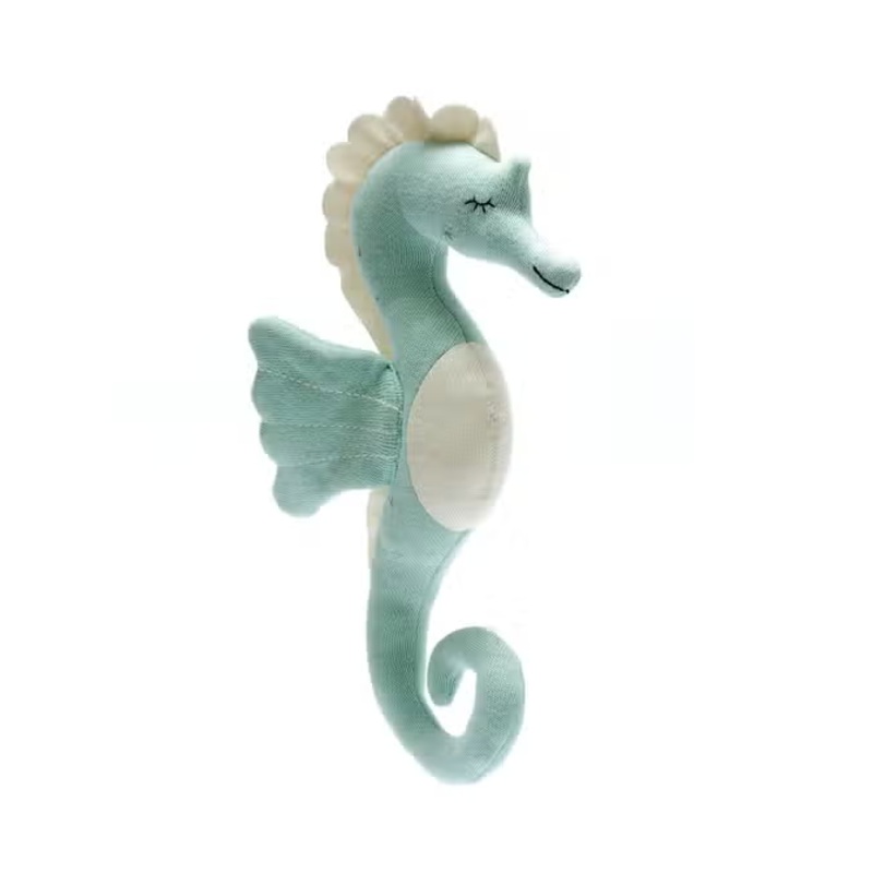 Organic Knitted Plush Toy – Sea Green Seahorse