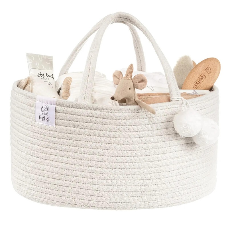 Rope Diaper Caddy- Off-white