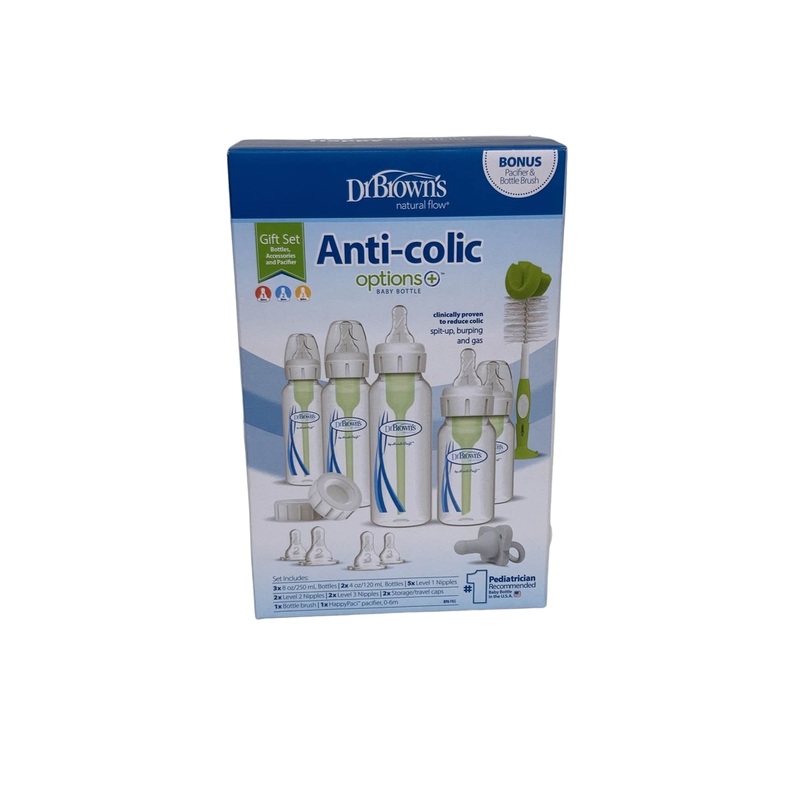Dr. Brown’s Natural Flow Options+ Anti-Colic Newborn Gift Set, Green, 18 Count