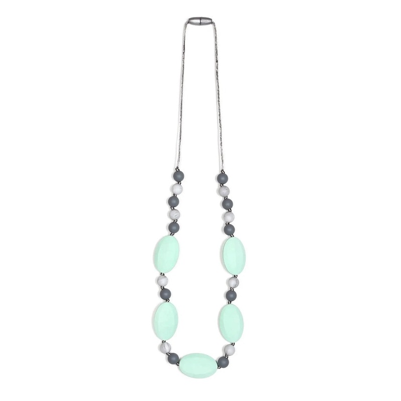 Emma Teething Necklace Mint/Marble/Gray