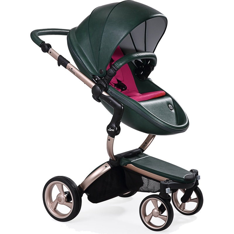 Mima 2019 Xari Complete Stroller, Rose Gold – British Green / Magenta