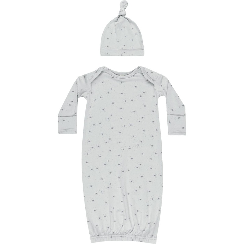Quincy Mae Bamboo Baby Gown + Hat Set || Twinkle