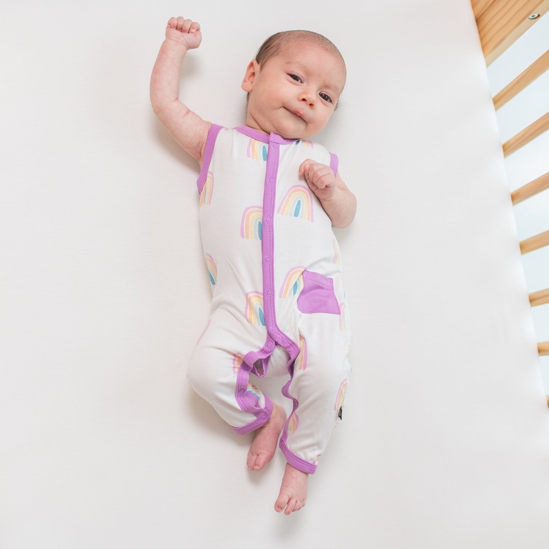 Sleeveless Romper in Poi Rainbow