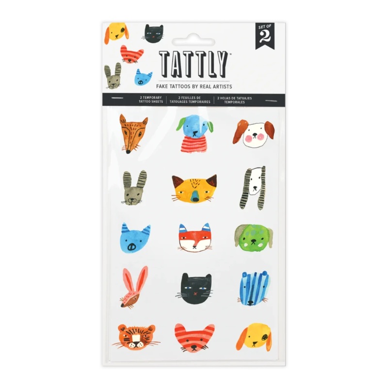 Temporary Tattoo Sheets – Fuzzy Faces