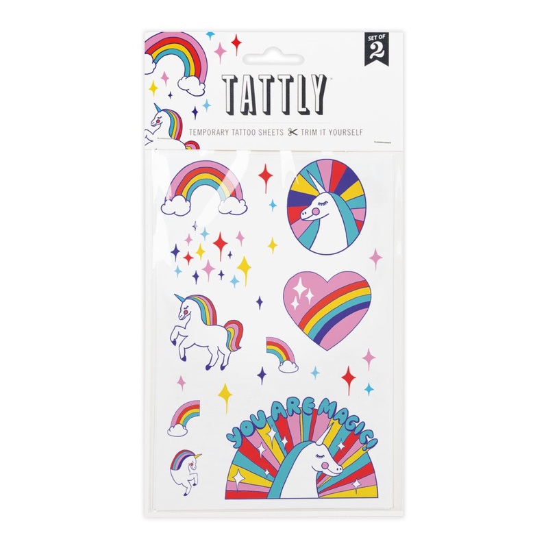 Temporary Tattoo Sheets – Rainbow Unicorns