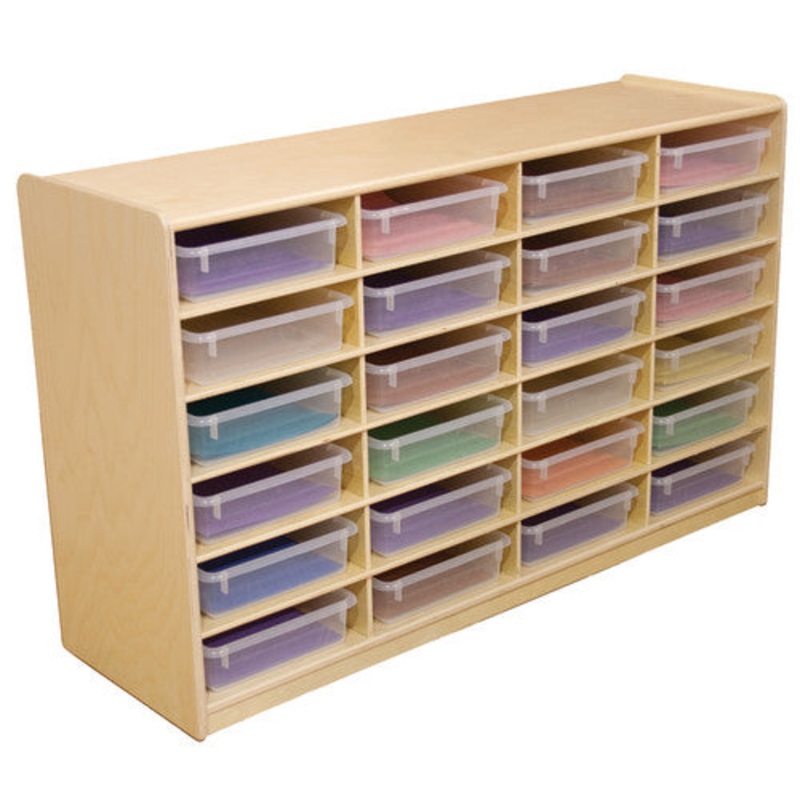 4″ Letter Tray Storage, 24-Slot, w/Translucent Trays