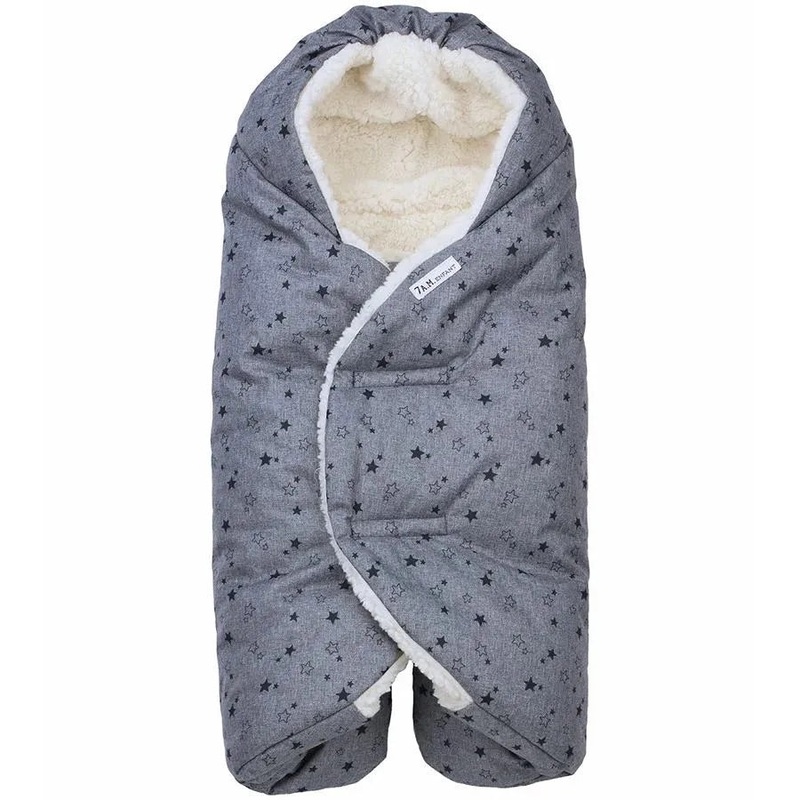 7 A.M. Enfant Nido Cloud Infant Wrap, Small – Heather Gray Stars (0-6M)