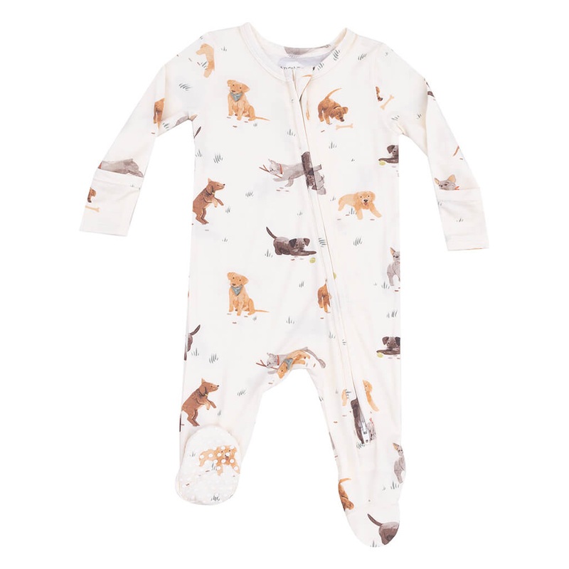 ADR 2 Way Zipper Footie Watercolor Puppies