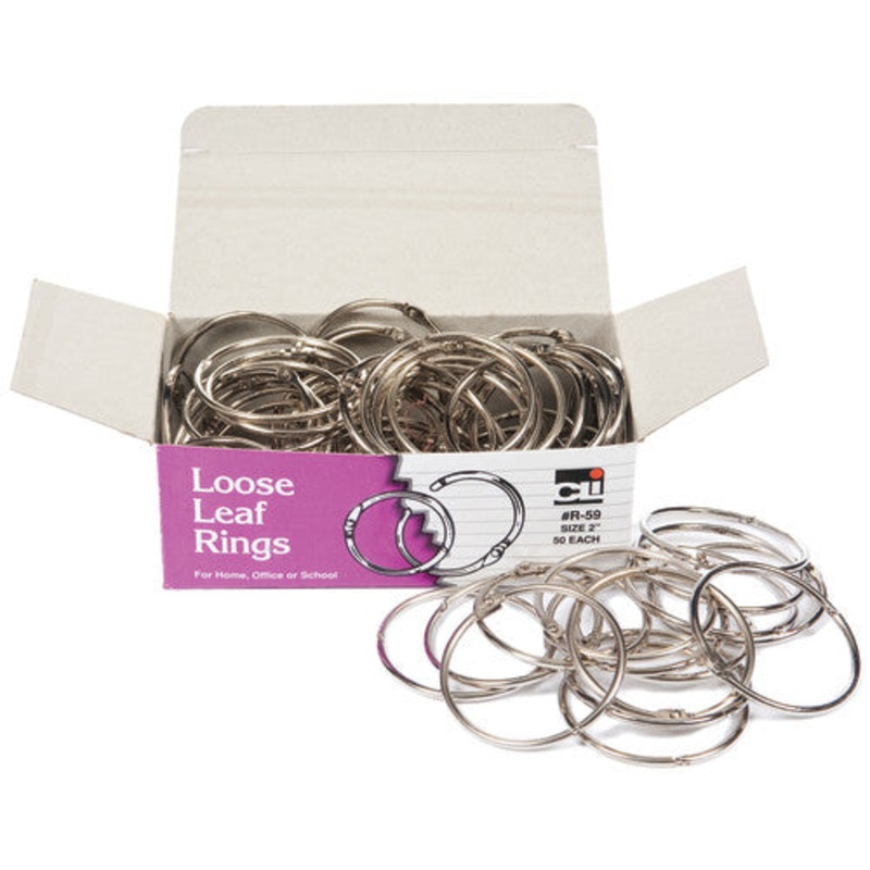 Book Rings, 2″, Box of 50