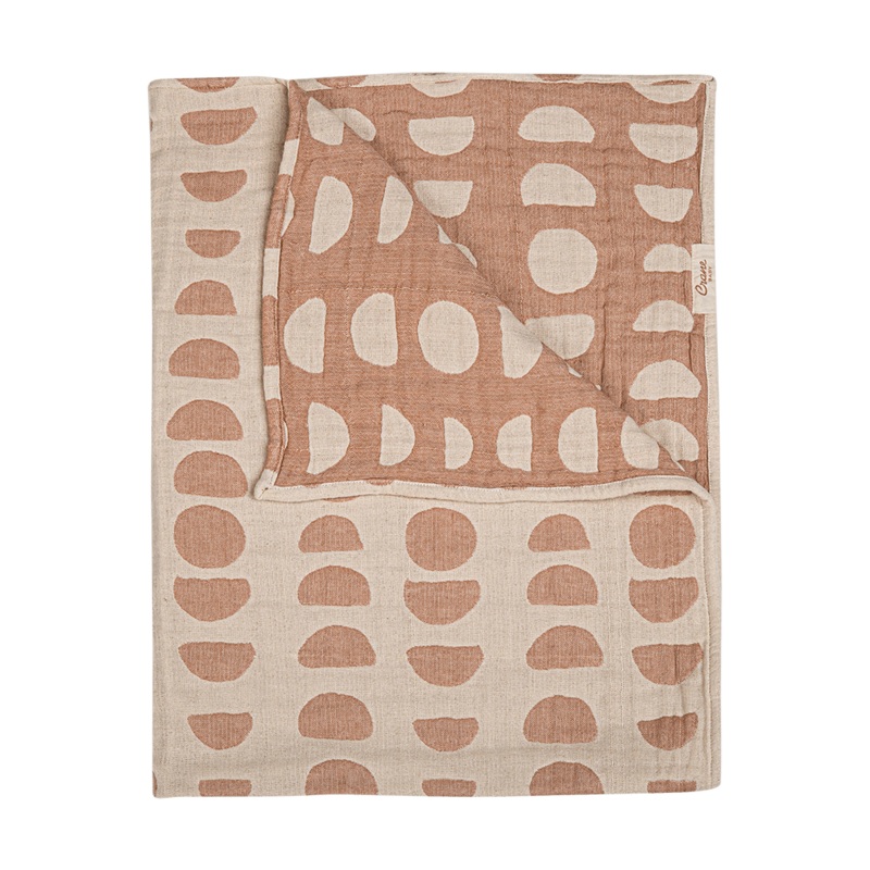 Crane Jacquard Blanket Copper Moon Phase