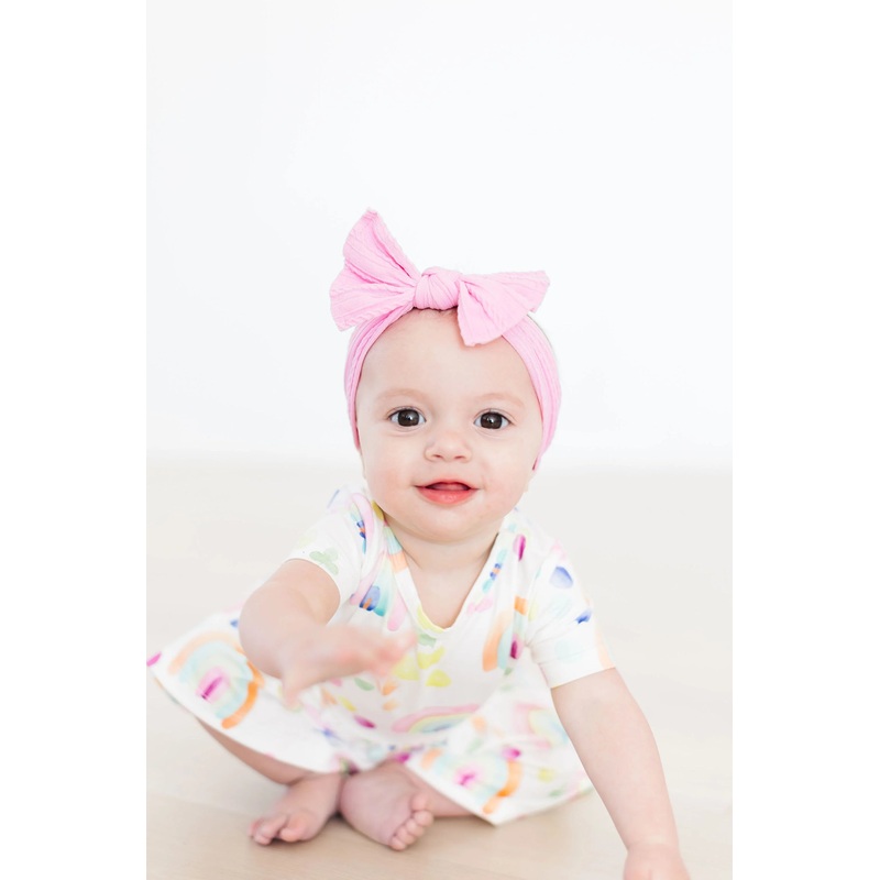 Mila & Rose- Watercolor Rainbows S/S Twirl Bodysuit