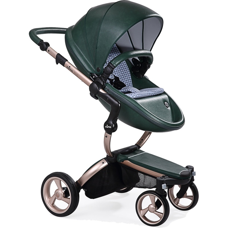 Mima 2019 Xari Complete Stroller, Rose Gold – British Green / Retro Blue