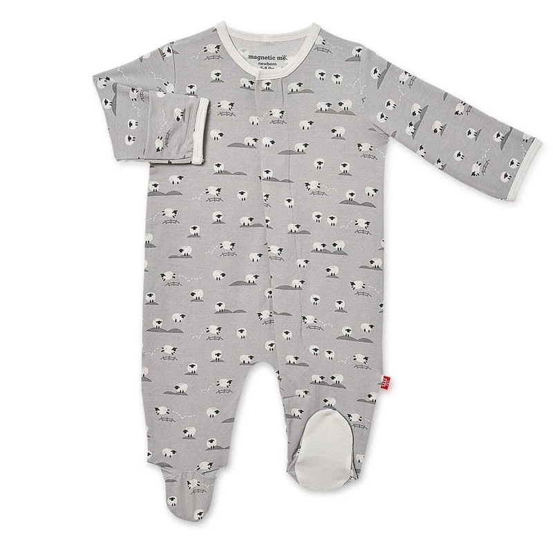 Modal Magnetic Footie – Gray Baa Baa Preemie