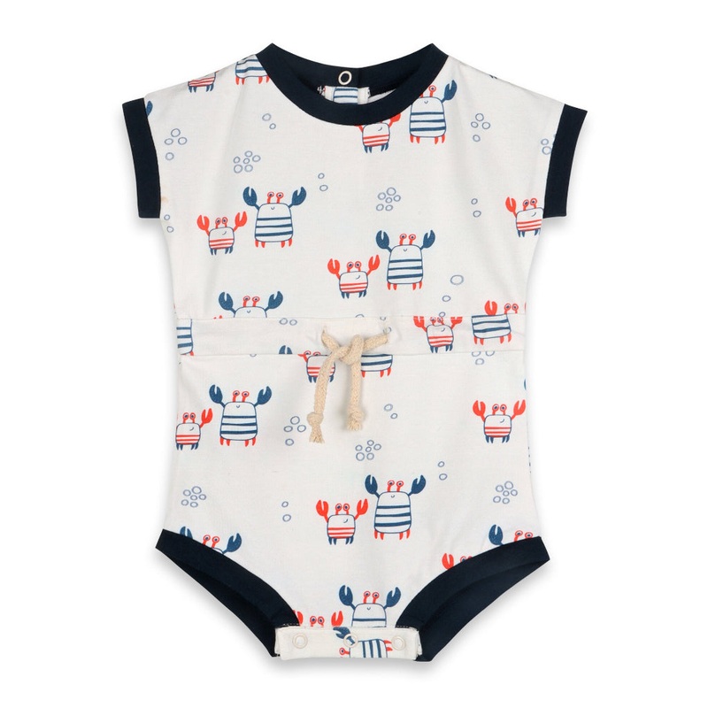 Tie Playsuit Baby Romper – Nautical Crab 0-3 months