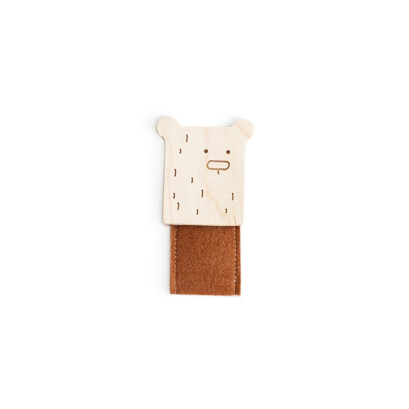Birch + Felt Finger Puppet – Bear