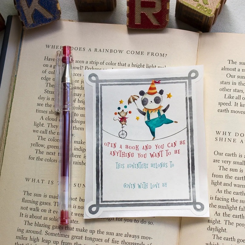 Circus Panda Bookplate for Gift Books