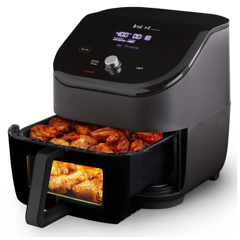 6qt Vortex Plus Air Fryer with Clear Cook – Black