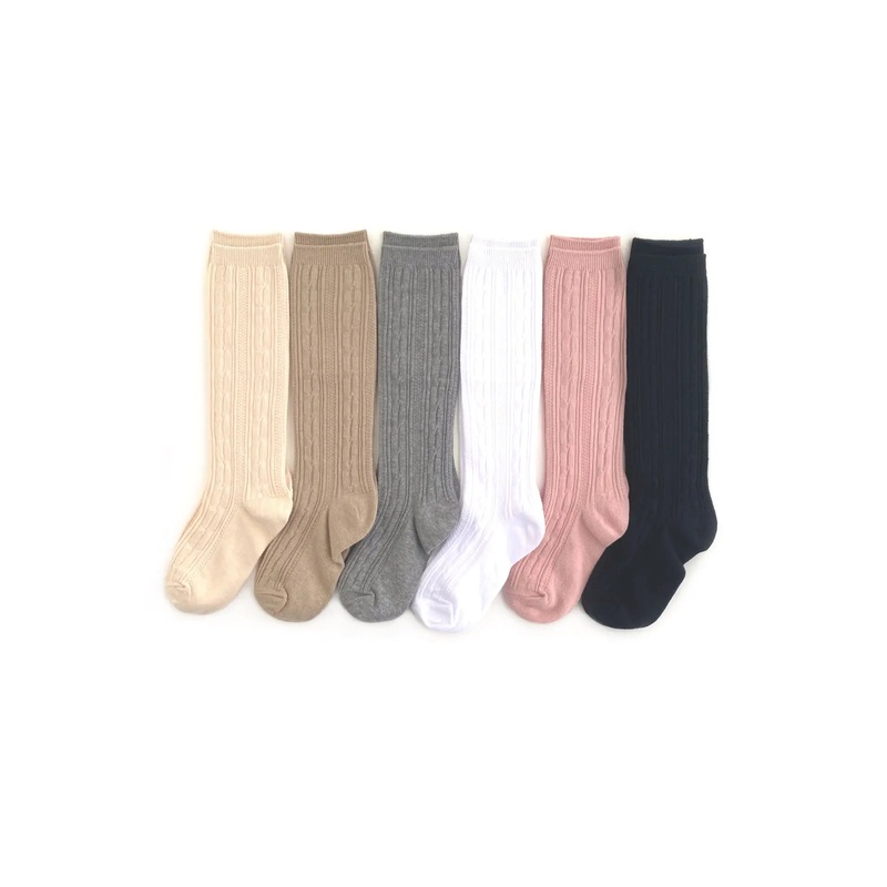 Little Stocking Co Neutral Cable Knit Knee High Socks