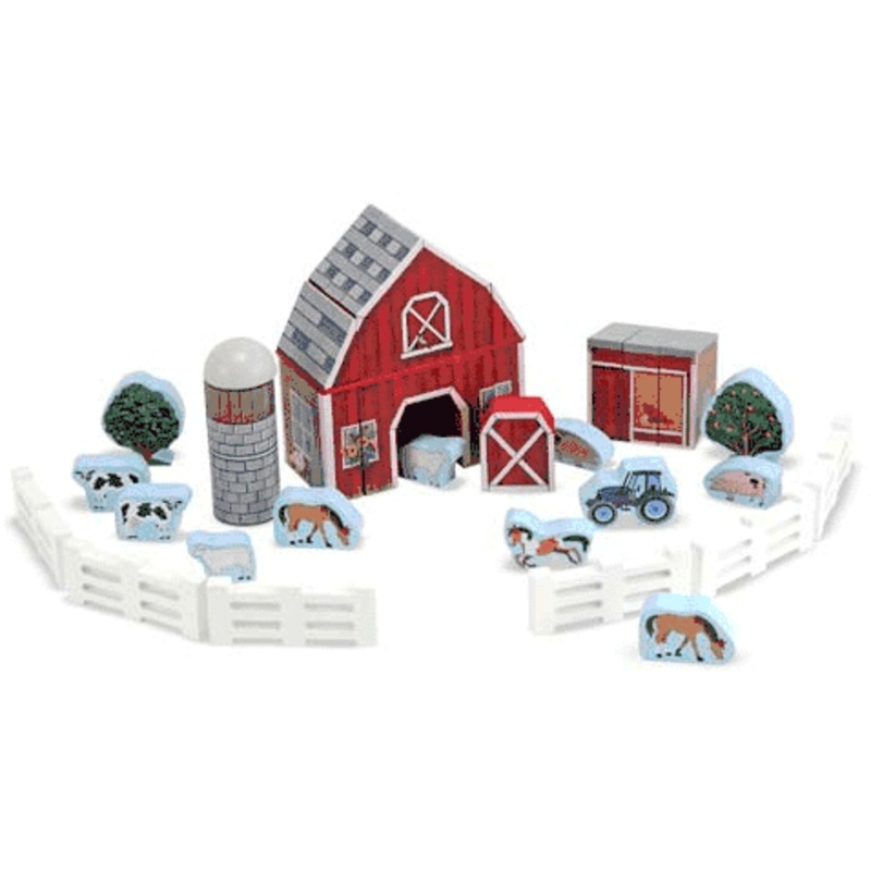 Melissa & Doug Farm Blocks Wooden Play Set
